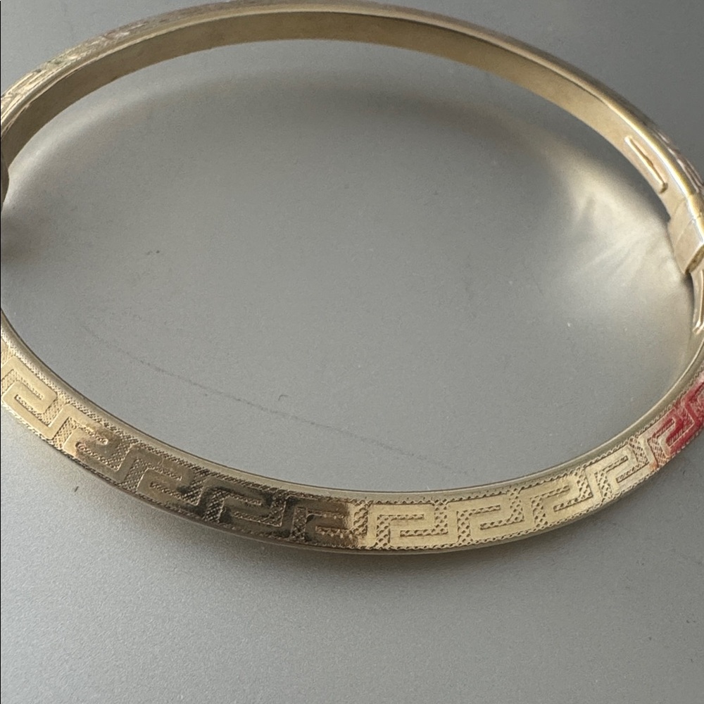 MIA FIORE Gold Plated 925 Sterling Silver Greek Key Dyadema Bangle Bracelet - Picture 7 of 15